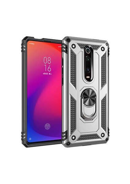 Xiaomi Mi 9T Çift Katmanlı ve Yüzüklü Tam Koruma Vega Premium Kılıf