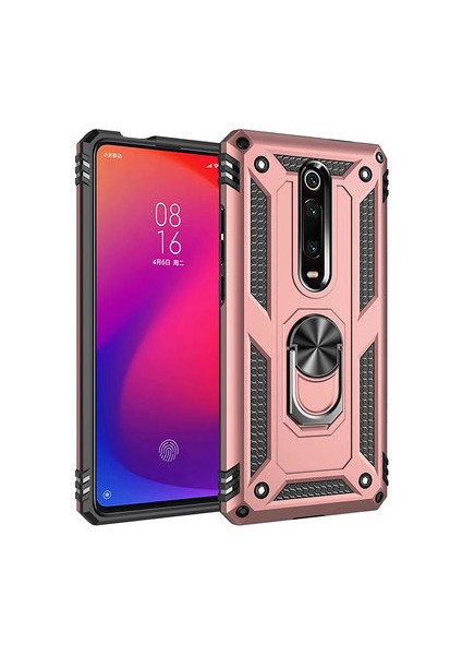 Xiaomi Mi 9T Çift Katmanlı ve Yüzüklü Tam Koruma Vega Premium Kılıf