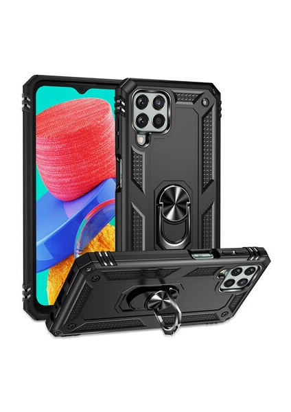 Samsung Galaxy M33 Çift Katmanlı ve Yüzüklü Tam Koruma Vega Premium Kılıf
