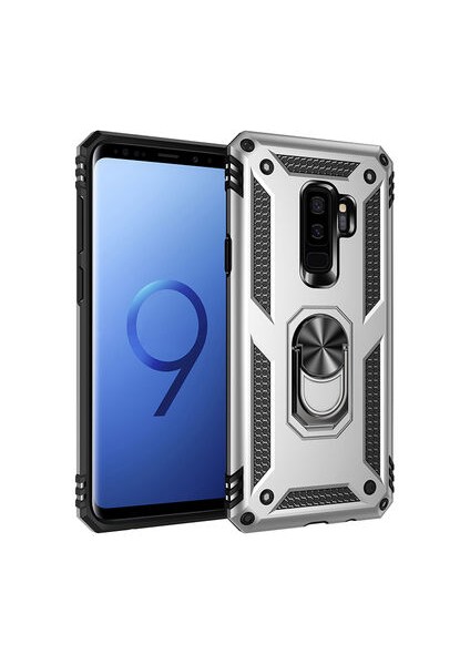 Samsung Galaxy S9 Plus Çift Katmanlı ve Yüzüklü Tam Koruma Vega Premium Kılıf