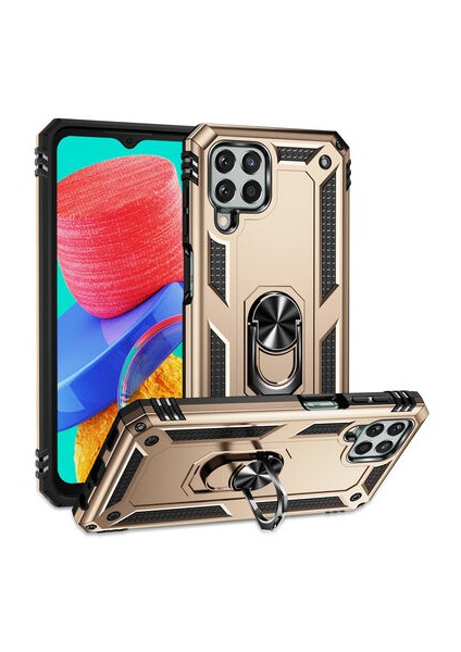 Samsung Galaxy M33 Çift Katmanlı ve Yüzüklü Tam Koruma Vega Premium Kılıf