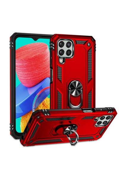 Samsung Galaxy M33 Çift Katmanlı ve Yüzüklü Tam Koruma Vega Premium Kılıf