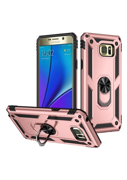 Samsung Galaxy Note 5 Çift Katmanlı ve Yüzüklü Tam Koruma Vega Premium Kılıf