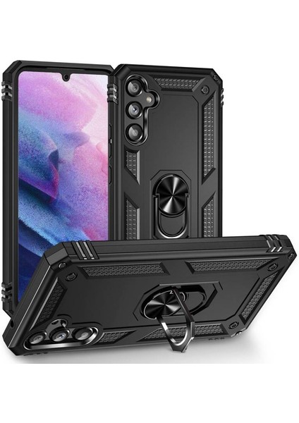 Samsung Galaxy A34 Çift Katmanlı ve Yüzüklü Tam Koruma Vega Premium Kılıf