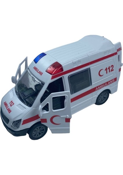 Ambulans Polis Jandarma ve Itfaiye Araçları 4'lü Set Kapıları Açılan Sürtmeli 12 cm