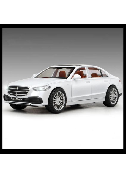 Mercedes S600L Metal Sesli Işıklı Çek-Bırak Oyuncak Araba Metal Model Araç 22 cm