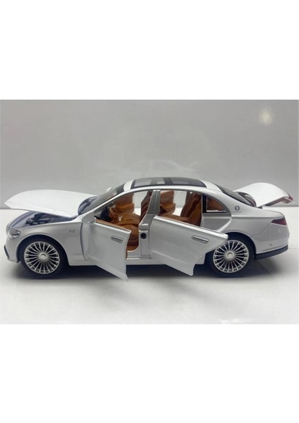 Mercedes S600L Metal Sesli Işıklı Çek-Bırak Oyuncak Araba Metal Model Araç 22 cm