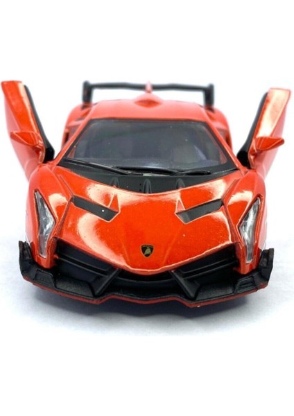 Lamborghini Veneno Çek Bırak 5inch. Lisanslı Model Araba, Oyuncak Araba 1:36