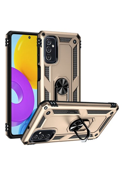 Samsung Galaxy M52 Çift Katmanlı ve Yüzüklü Tam Koruma Vega Premium Kılıf