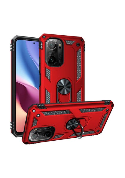 Redmi K40 Çift Katmanlı ve Yüzüklü Tam Koruma Vega Premium Kılıf