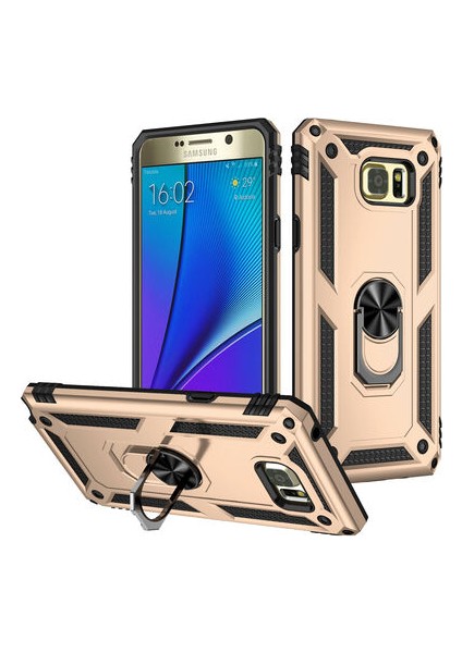 Samsung Galaxy Note 5 Çift Katmanlı ve Yüzüklü Tam Koruma Vega Premium Kılıf