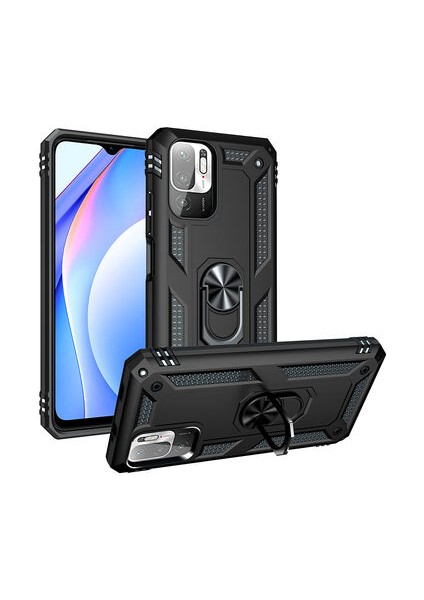 Redmi Note 10 5G Çift Katmanlı ve Yüzüklü Tam Koruma Vega Premium Kılıf
