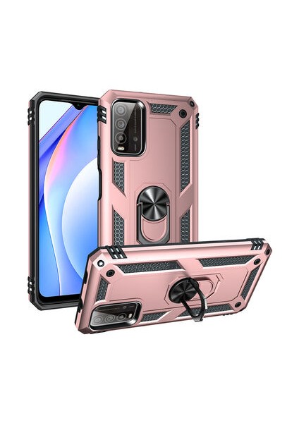 Redmi 9T Çift Katmanlı ve Yüzüklü Tam Koruma Vega Premium Kılıf