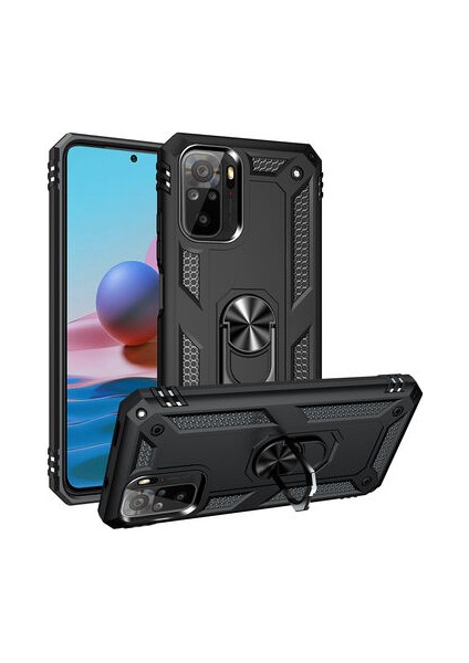 Redmi Note 10 Çift Katmanlı ve Yüzüklü Tam Koruma Vega Premium Kılıf