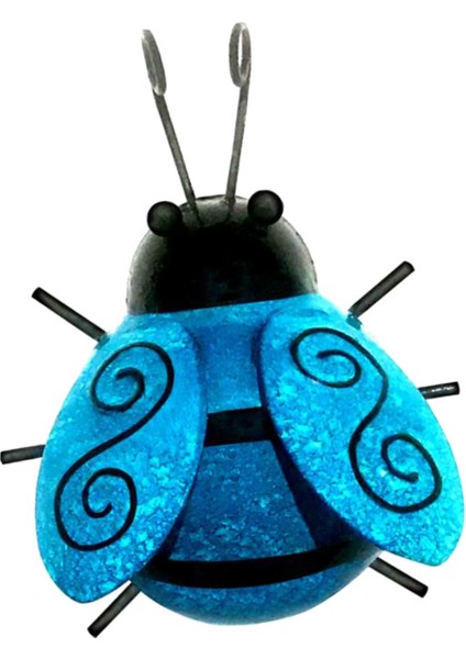 3D Metal Ği Asılı Heykel 11X8.8X5.5 cm Yard Çit Dekor Mavi (Yurt Dışından)