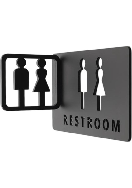 Mahkeme Tuvalet Alışveriş Merkezi Için Banyo Burcu Kapı Plakaları Wc Tabela Tuvalet Sembolü (Yurt Dışından)
