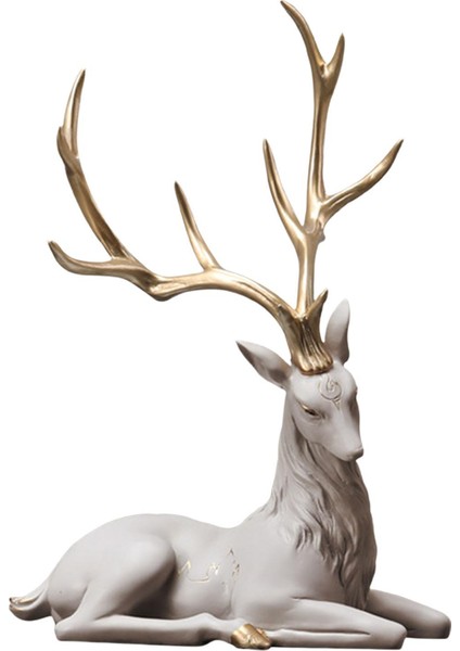 Modern Ren Ği Süsleme Zanaat Dekorasyon Oturma Odası Raf Altın Boynuz (Yurt Dışından)