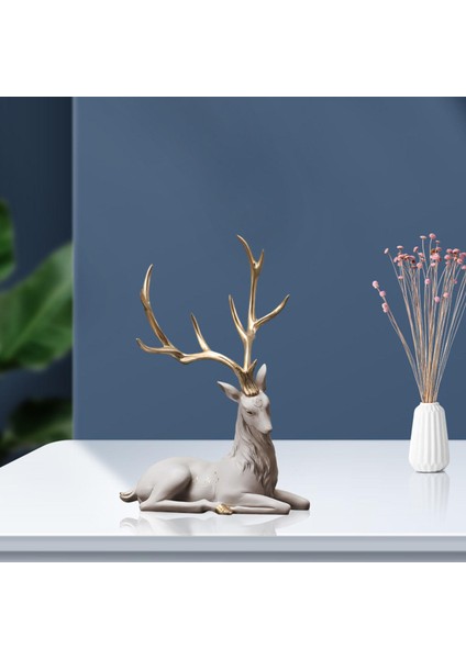 Modern Ren Ği Süsleme Zanaat Dekorasyon Oturma Odası Raf Altın Boynuz (Yurt Dışından) fiyatları