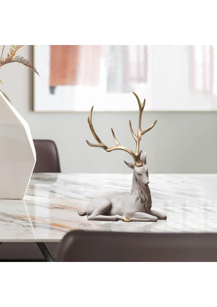 Modern Ren Ği Süsleme Zanaat Dekorasyon Oturma Odası Raf Altın Boynuz (Yurt Dışından) fırsatları