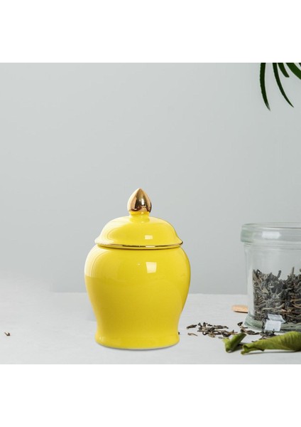 Küçük Mutfak Kutuları Dekoratif Kavanozlar 70ML Sarısı Için Seramik Kavanozu (Yurt Dışından)