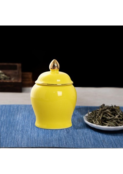 Küçük Mutfak Kutuları Dekoratif Kavanozlar 70ML Sarısı Için Seramik Kavanozu (Yurt Dışından)