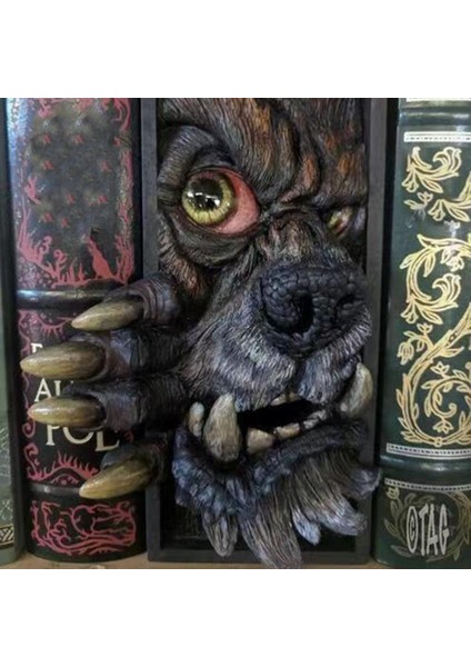 Bookend Heykelcik Reçine Kitaplık Heykel Dekorasyonu Gri (Yurt Dışından) fiyatları