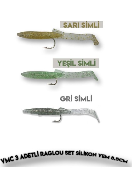 3 Adetli Raglou Set Silikon Yem 8.5 cm