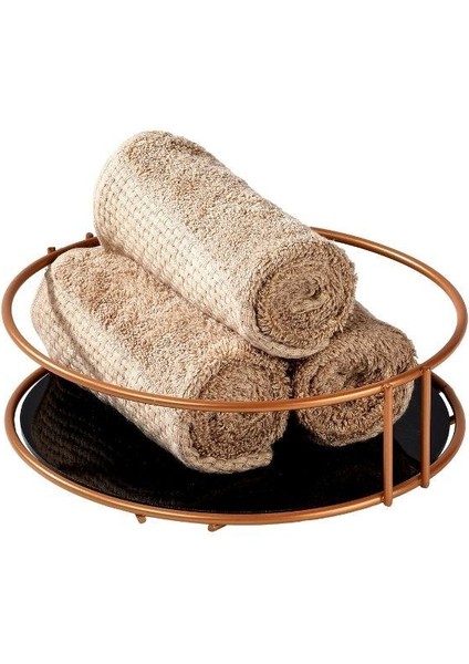 2'li Rose Banyo Organizer Seti, Iki Katlı ve Tek Katlı Düzenleyici - Metal Paslanmaz