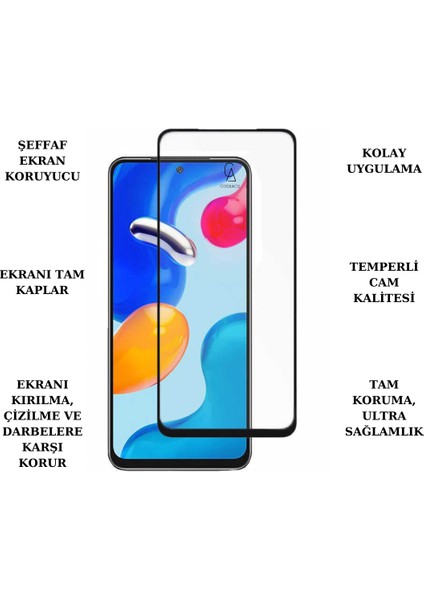 Xiaomi Redmi Note 11 ile Uyumlu Soft Yumuşak Telefon Kılıfı ve 5d Tam Kaplayan Cam Ekran Koruyucu