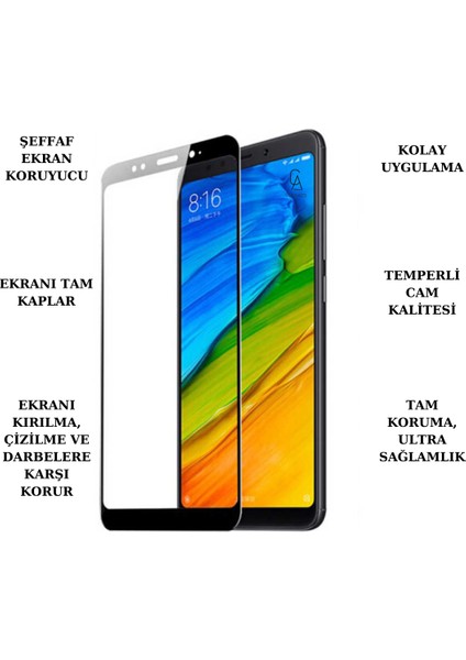 Xiaomi Redmi S2 ile Uyumlu Soft Yumuşak Telefon Kılıfı ve 5d Tam Kaplayan Cam Ekran Koruyucu