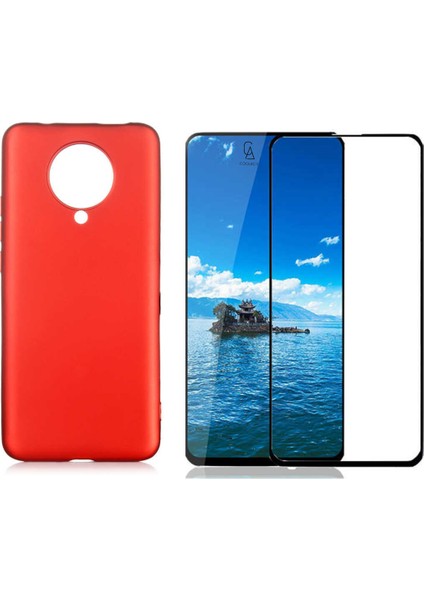 Xiaomi Poco F2 Pro ile Uyumlu Soft Yumuşak Telefon Kılıfı ve 5d Tam Kaplayan Cam Ekran Koruyucu