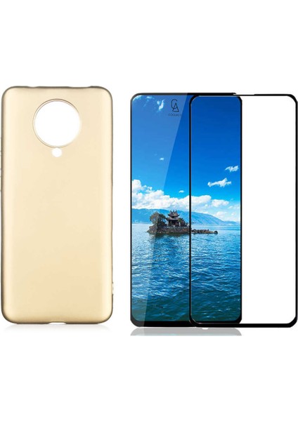 Xiaomi Poco F2 Pro ile Uyumlu Soft Yumuşak Telefon Kılıfı ve 5d Tam Kaplayan Cam Ekran Koruyucu