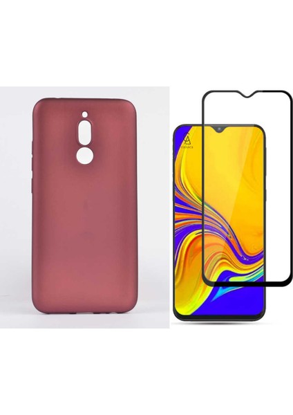 Xiaomi Redmi 8 ile Uyumlu Soft Yumuşak Telefon Kılıfı ve 5d Tam Kaplayan Cam Ekran Koruyucu