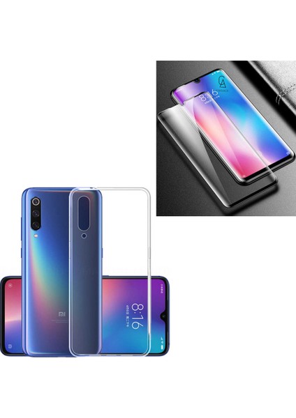 Xiaomi Mi 9 Se ile Uyumlu Soft Yumuşak Telefon Kılıfı ve 5d Tam Kaplayan Cam Ekran Koruyucu