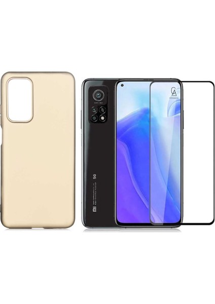Xiaomi Mi 10T 5g ile Uyumlu Soft Yumuşak Telefon Kılıfı ve 5d Tam Kaplayan Cam Ekran Koruyucu