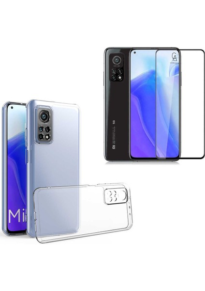Xiaomi Mi 10T 5g ile Uyumlu Soft Yumuşak Telefon Kılıfı ve 5d Tam Kaplayan Cam Ekran Koruyucu