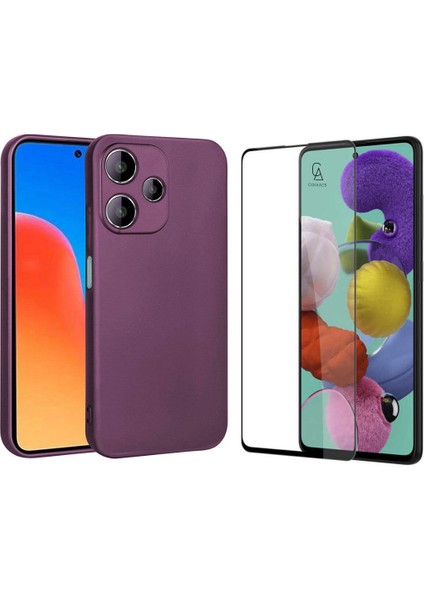 Xiaomi Redmi 12 ile Uyumlu Soft Yumuşak Telefon Kılıfı ve 5d Tam Kaplayan Cam Ekran Koruyucu