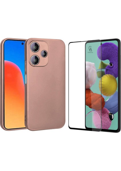 Xiaomi Redmi 12 ile Uyumlu Soft Yumuşak Telefon Kılıfı ve 5d Tam Kaplayan Cam Ekran Koruyucu