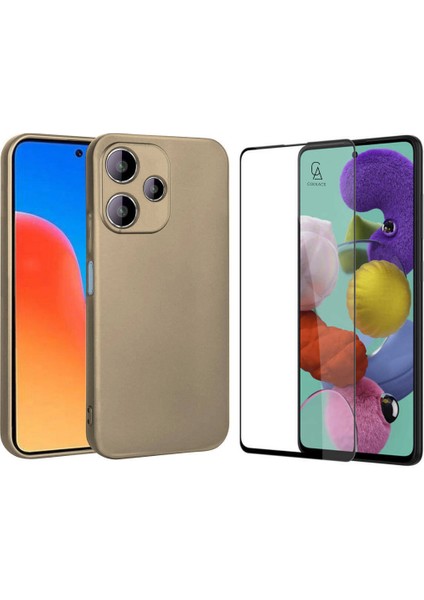 Xiaomi Redmi 12 ile Uyumlu Soft Yumuşak Telefon Kılıfı ve 5d Tam Kaplayan Cam Ekran Koruyucu