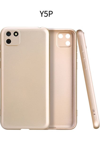 Huawei Y5P Kılıf Premium Rubber Silikon - Gold 277097