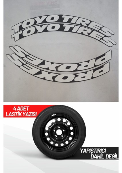 AS Tuning Toyo Tires Proxes Motosiklet ve Otomobil Araç 3D Oto Lastik Yazısı Sticker Arma 4 Adet