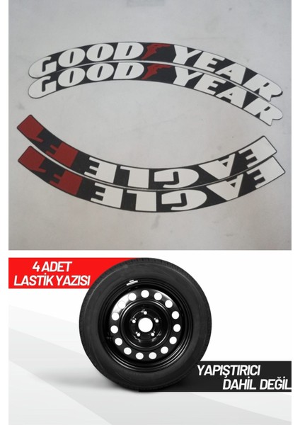 AS Tuning Good Year Eagle F1 Motosiklet ve Otomobil Araç 3D Oto Lastik Yazısı Sticker Arma 4 Adet