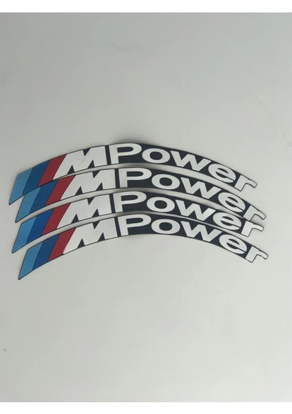 AS Tuning M Power Beyaz Kalıcı Lastik Yazısı M Power Sticker 8 Kit Büyük Boy