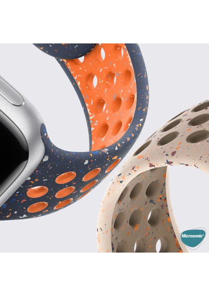 Apple Watch Series 8 45MM Kordon Flame Sport Band Siyah