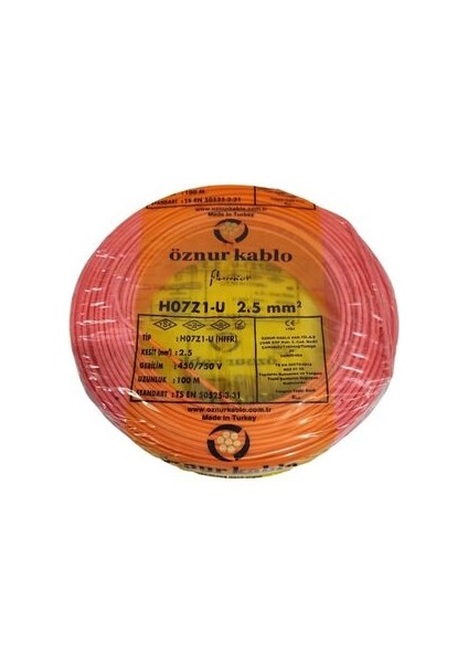 100 Metre 2,5mm Nya Kablo H.free Kırmızı