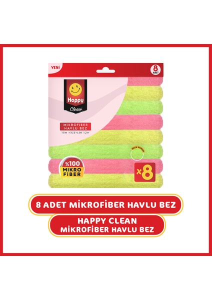 Clean Mikrofiber Havlu Bez 8 Adet