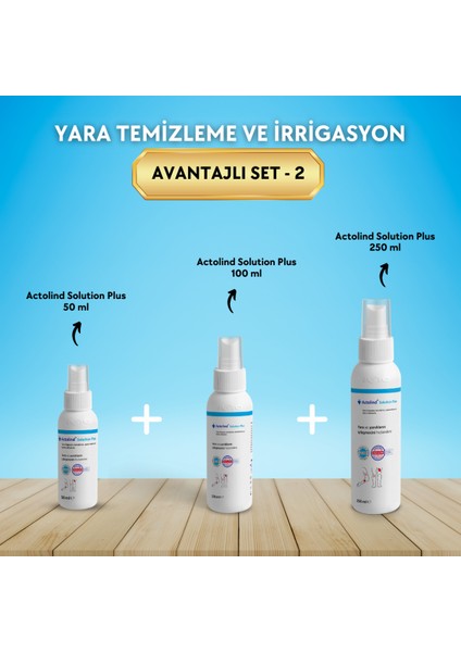 Actolınd® Solution Plus 50 ml + 100 ml + 250 ml Yara Bakım Solüsyonu