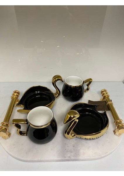 2 Li Kuğu Fincan Takımı Siyah fiyatları