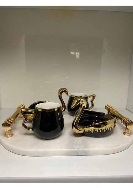 2 Li Kuğu Fincan Takımı Siyah fırsatları