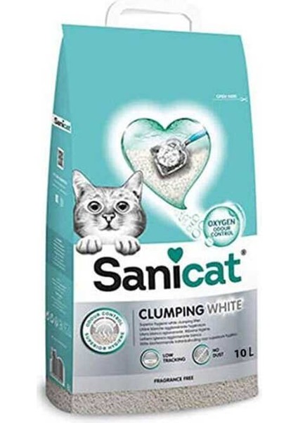 Clumping White Cotton Fresh Oksijen Kontrol Süper Topaklanan Kedi Kumu 10 Lt - Farmapets